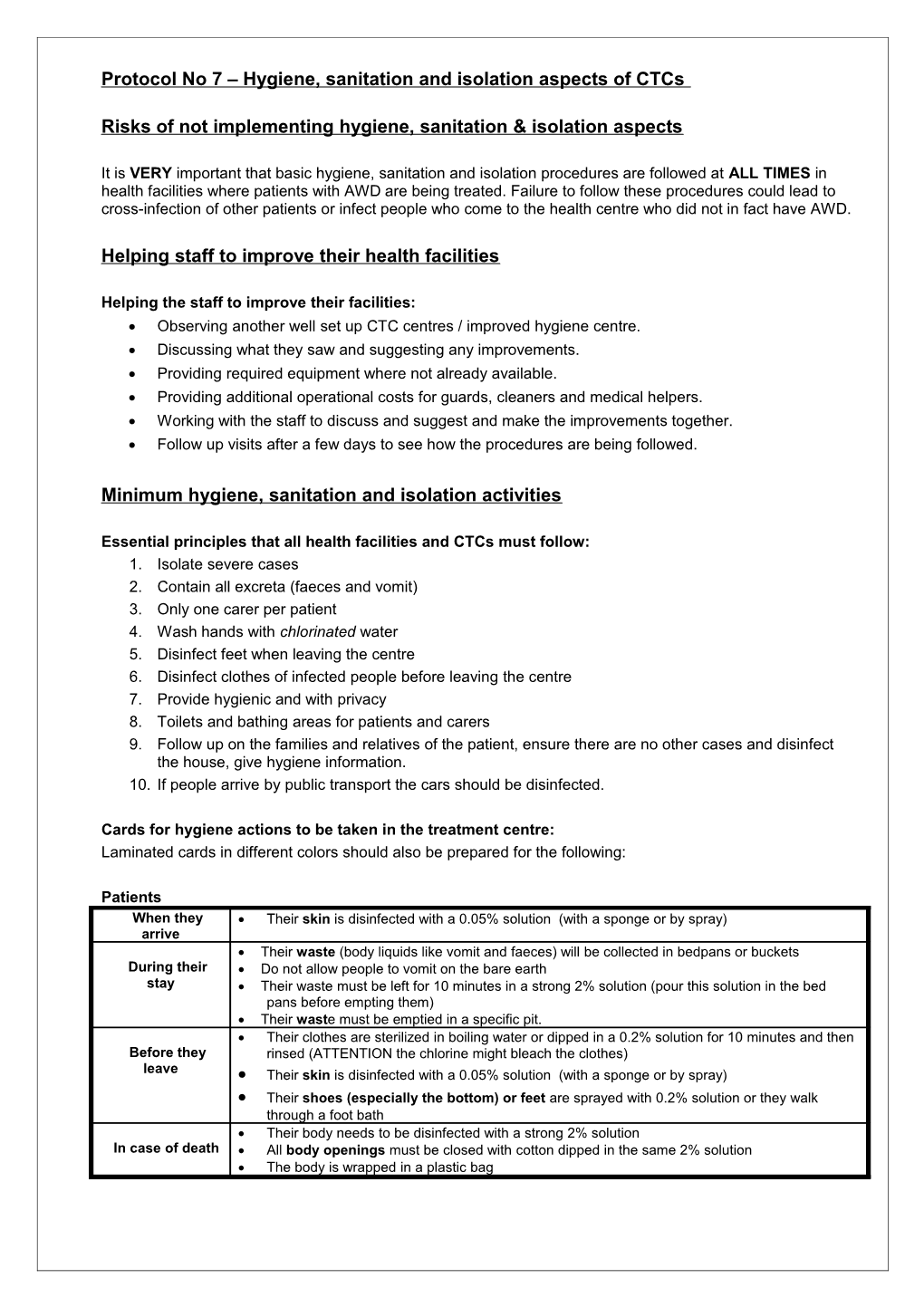 Risks of Not Implementing Hygiene, Sanitation & Isolation Aspects