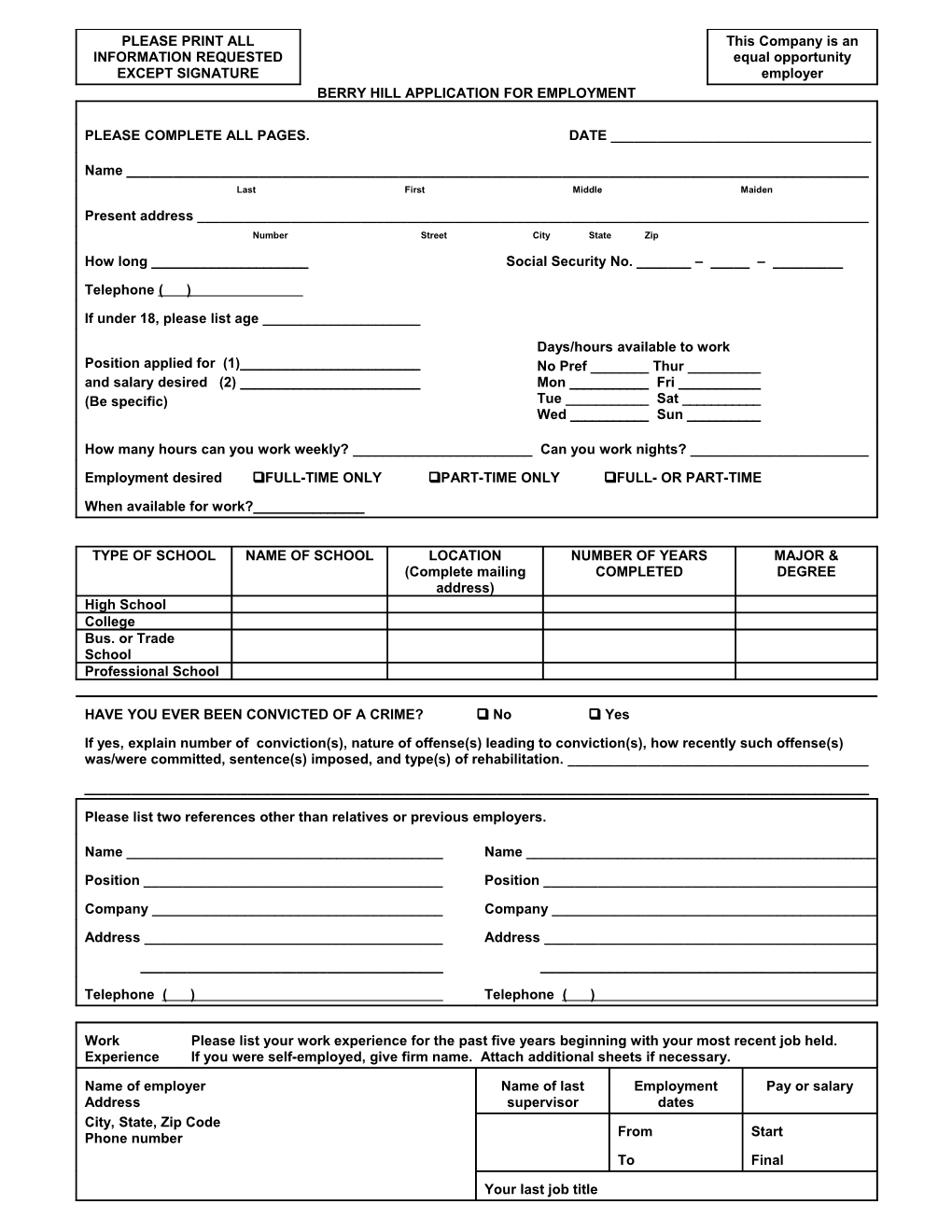Sample Employment Application Form s4