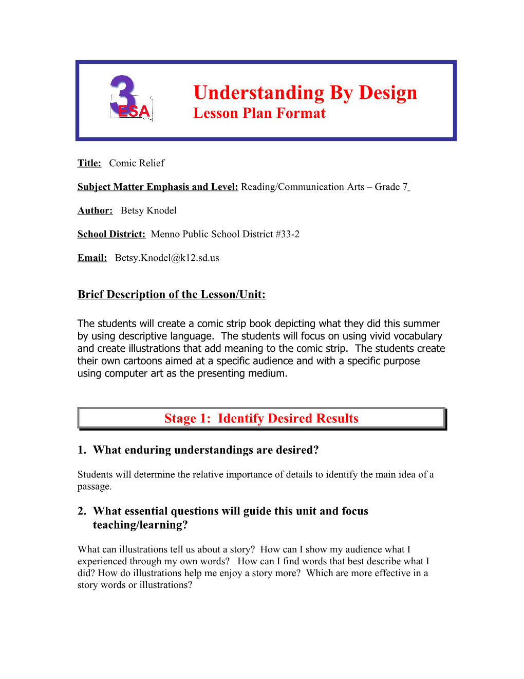 Understanding by Design s1