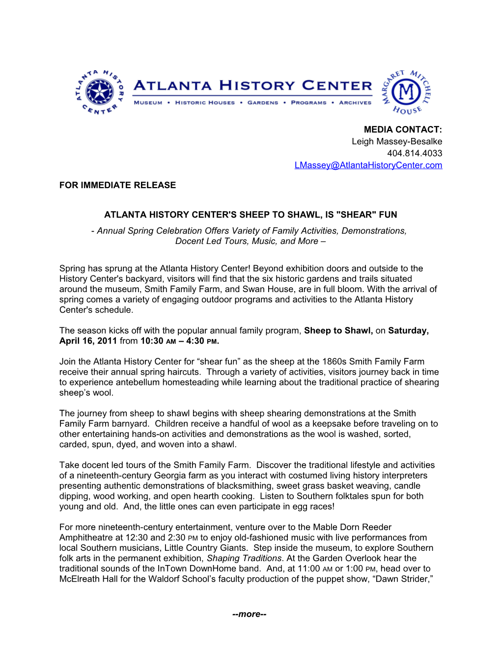 Atlanta History Center S Sheep to Shawl Page 2