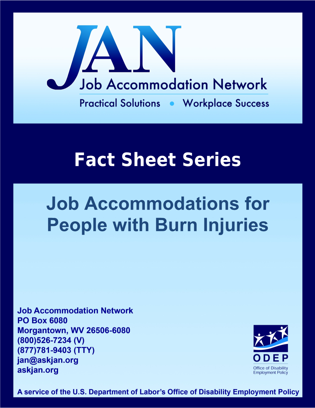 Jan S Accommodation Fact Sheet Series s1