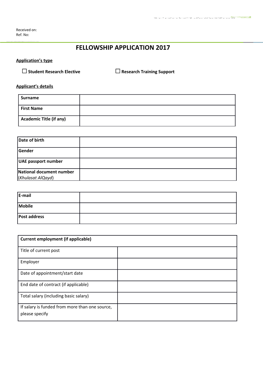 Student Research Elective Research Training Support