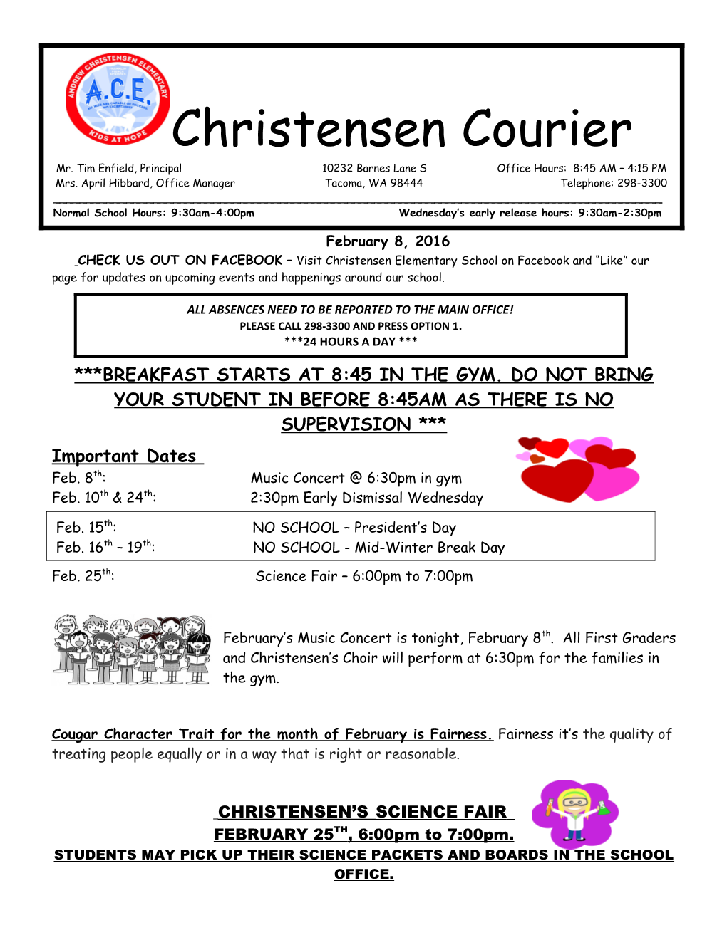 CHECK US out on FACEBOOK Visit Christensen Elementary School on Facebook and Like Our