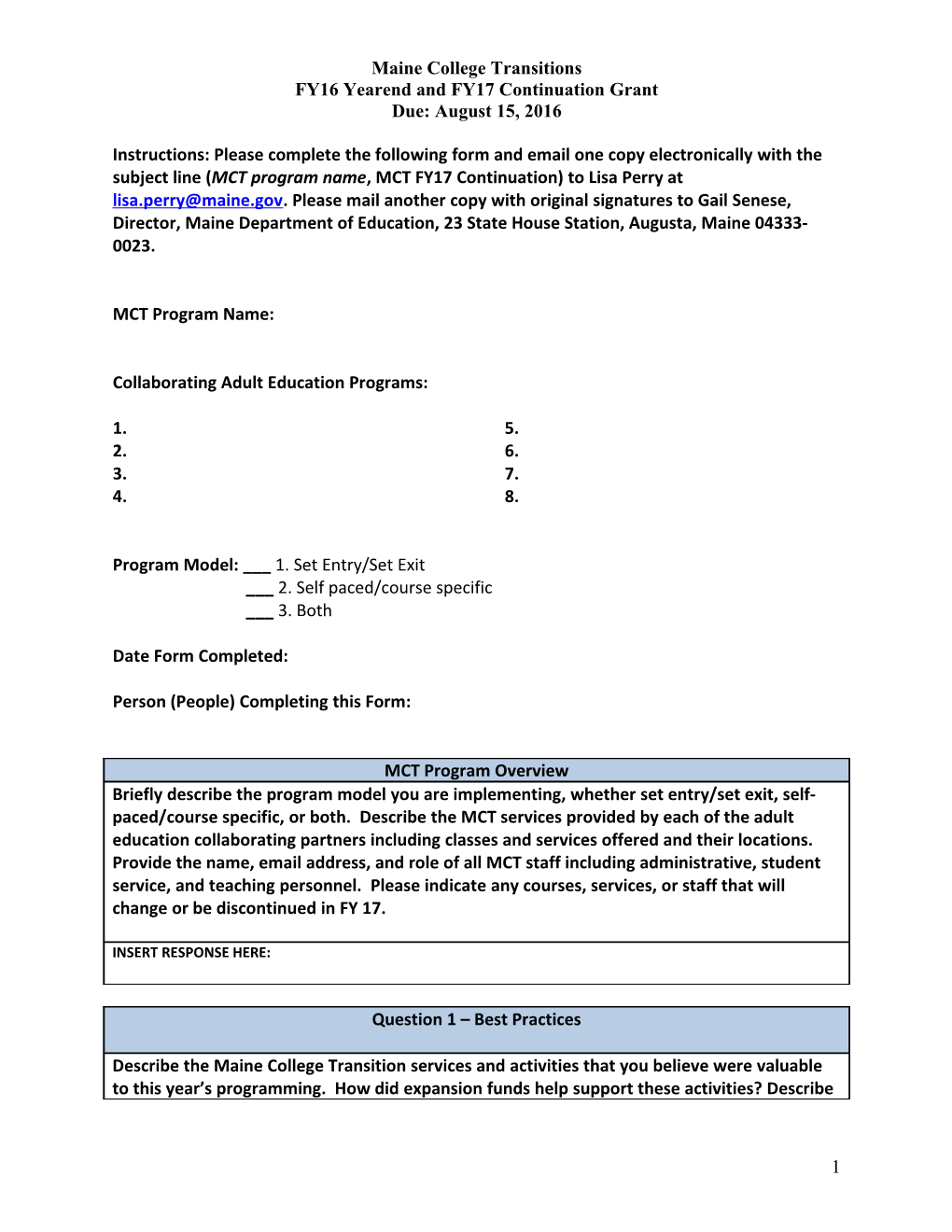 FY16 Yearend and FY17 Continuation Grant