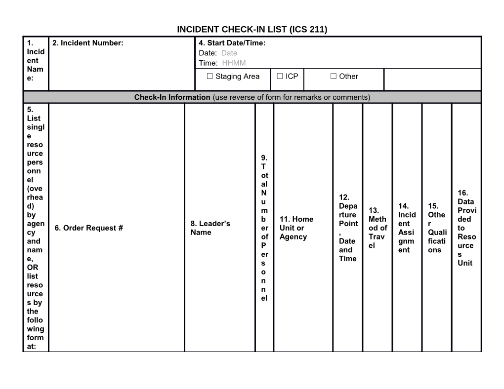 Incident Action Plan Safety Analysis