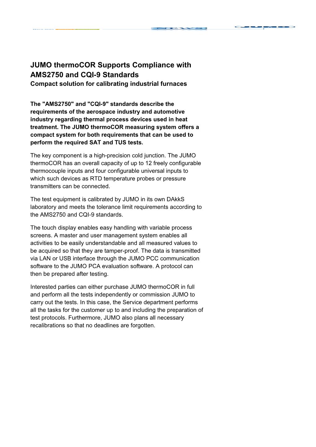 The AMS2750 and CQI-9 Standards Describe the Requirements of the Aerospace Industry And