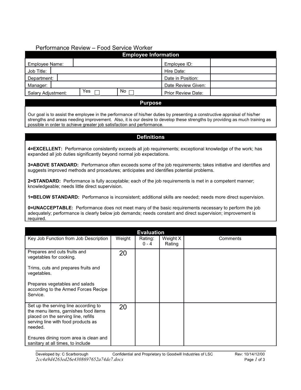 Employee Performance Review Goodwill Industries of LSC s1