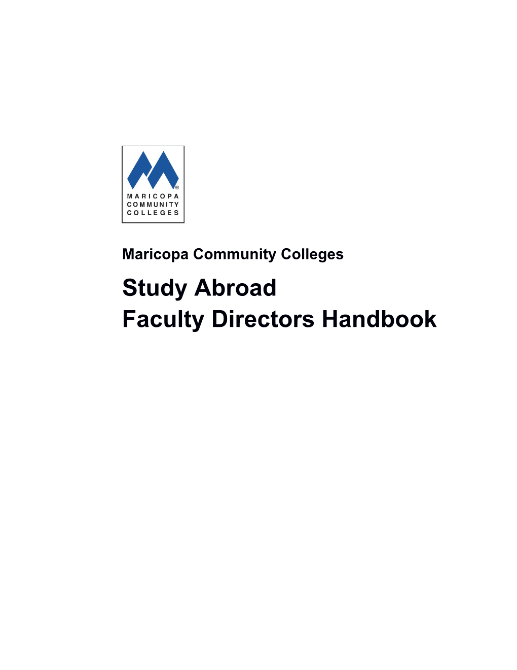 Study Abroad Faculty Directors Handbook