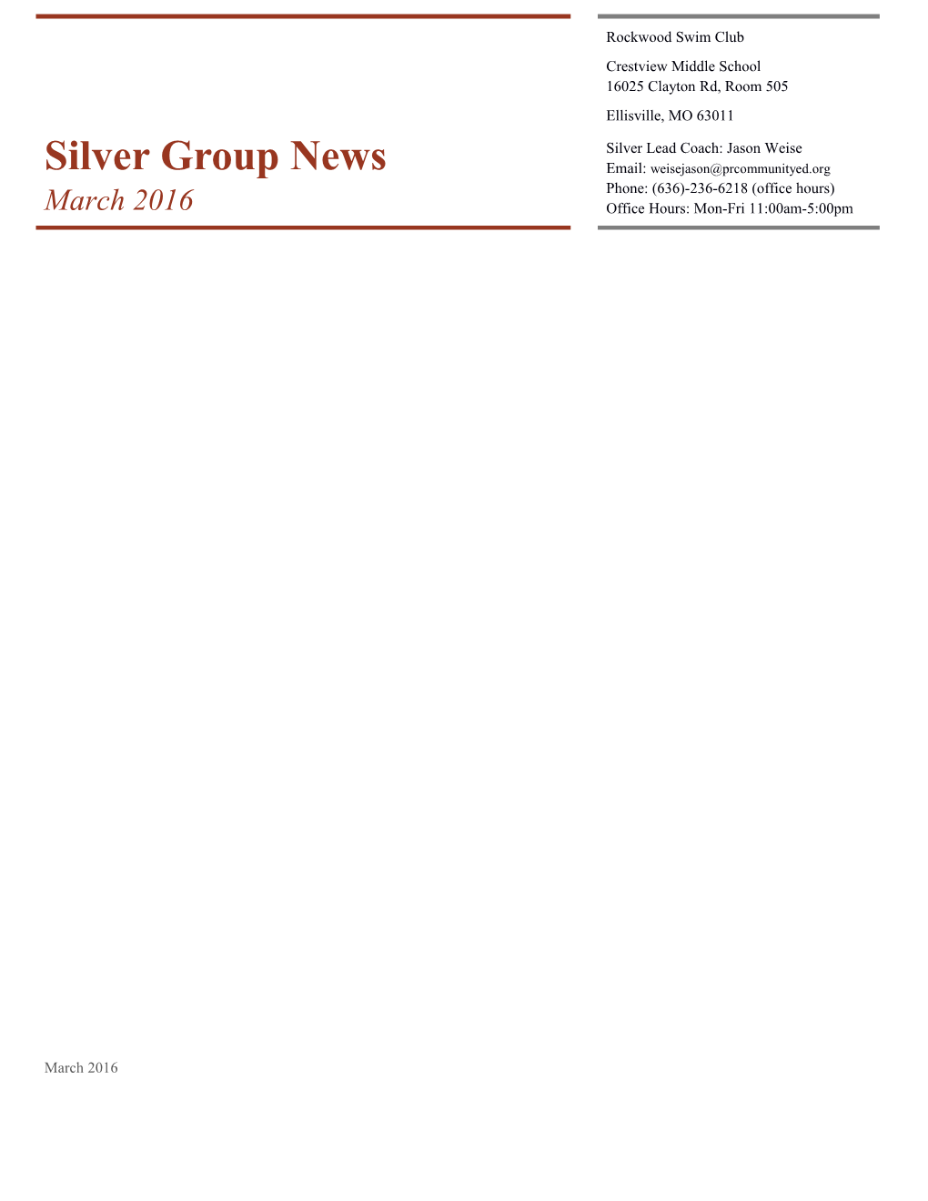 Silver Group News