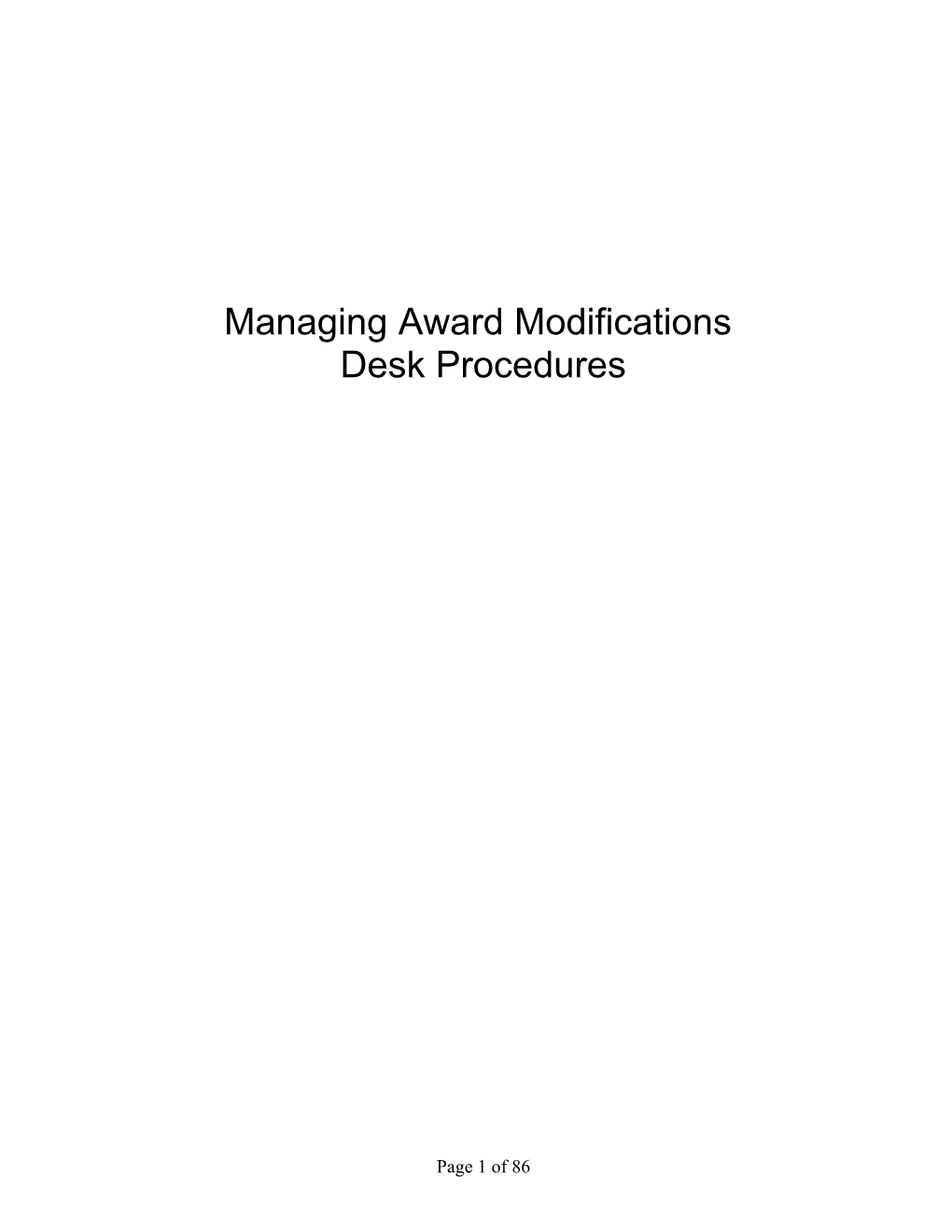 Managing Award Setup