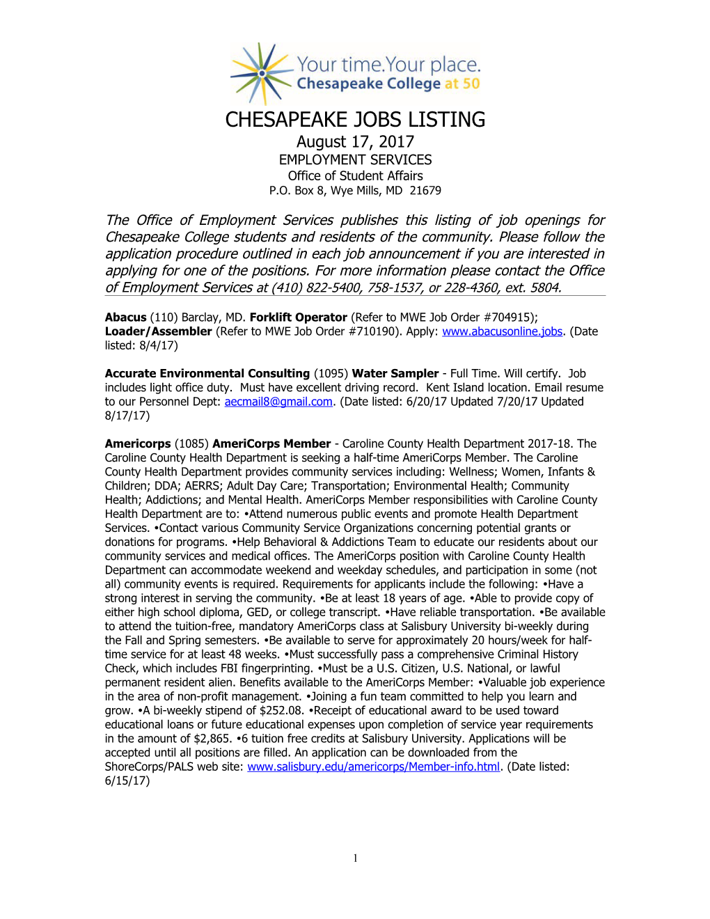 Chesapeake Jobs Listing s1