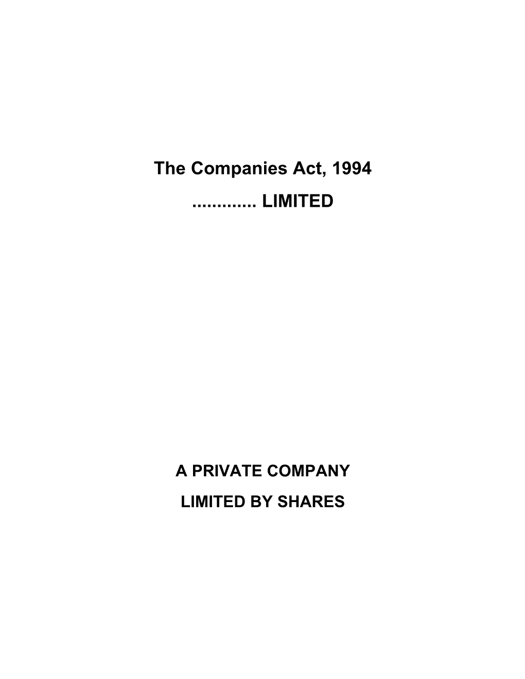 The Companies Act, 1994