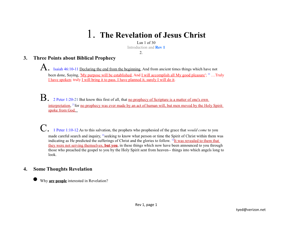 The Revelation of Jesus Christlsn 1 of 30