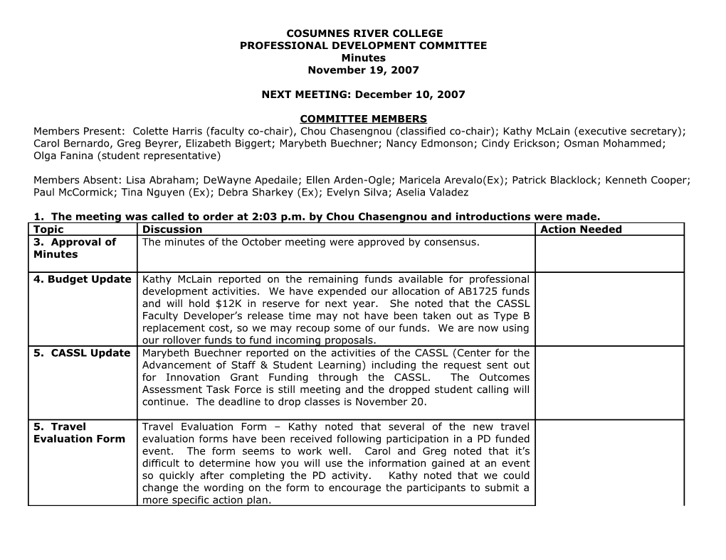 Nutrition and Physical Activity Planning Committee Minutes