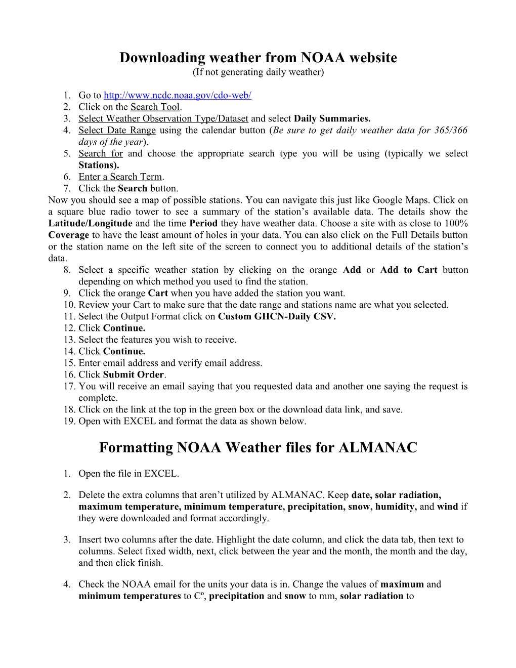 Working with NOAA Weather Files
