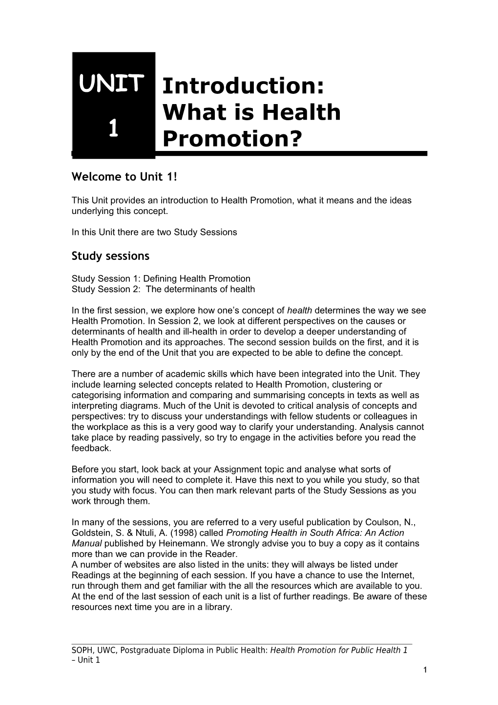 What Is Health Promotion?