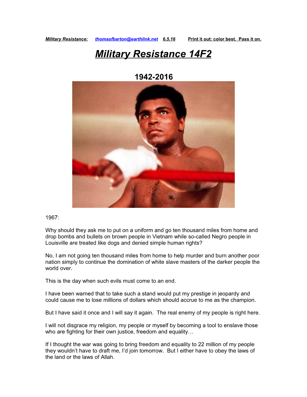 Military Resistance 14F2