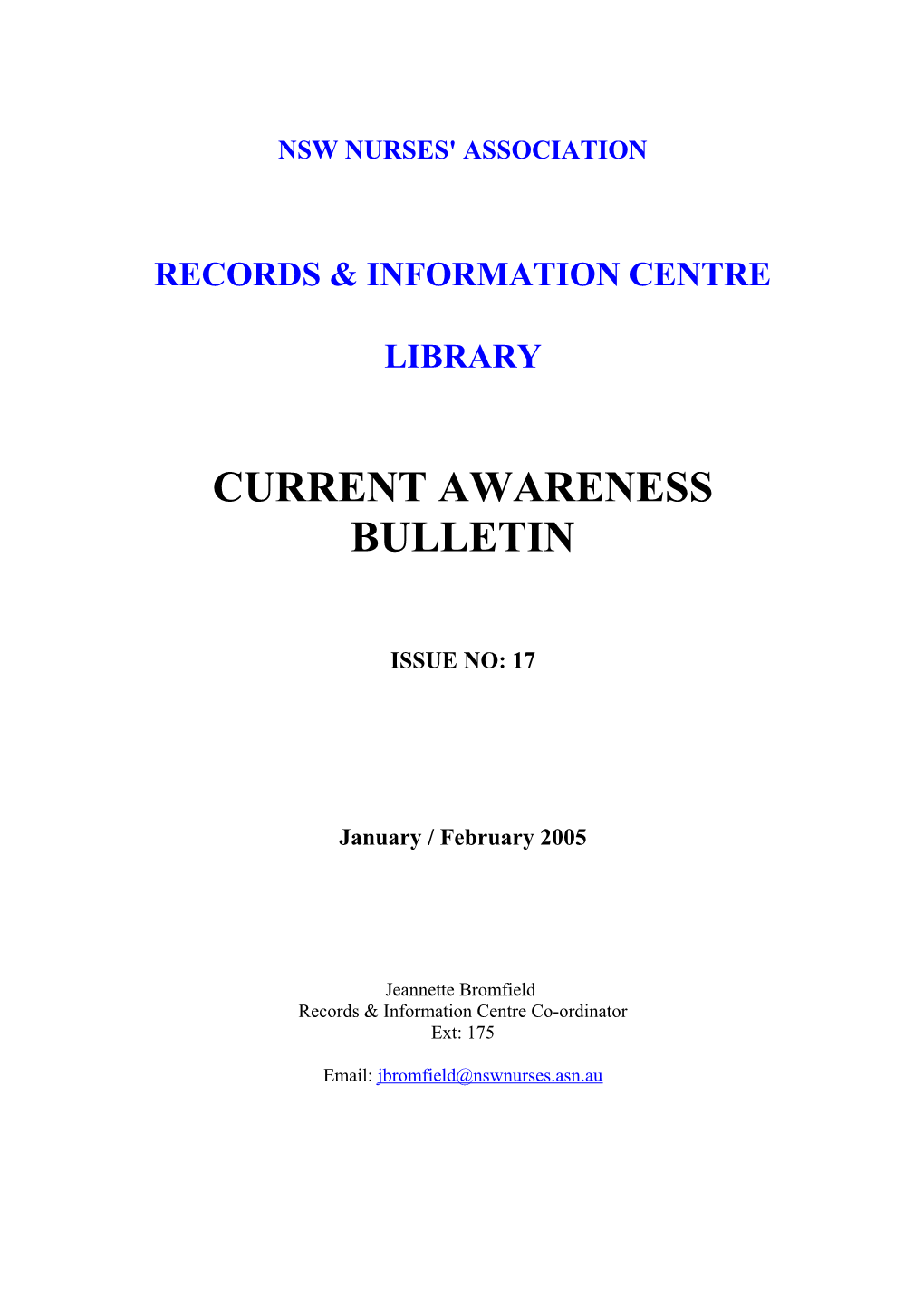 Records & Information Centre