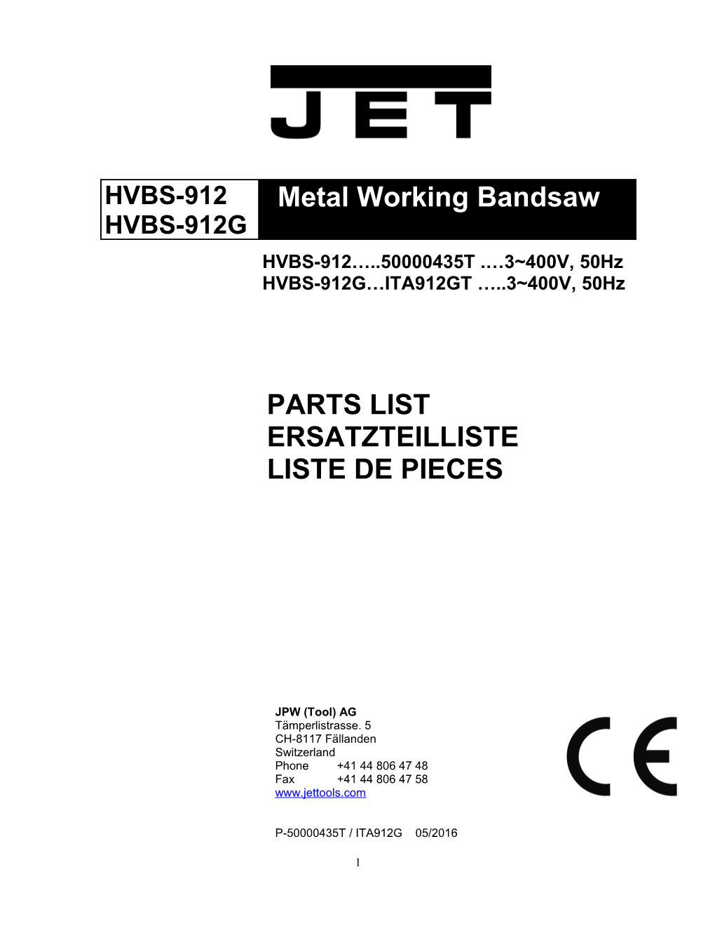 Parts List for MBS-910CS