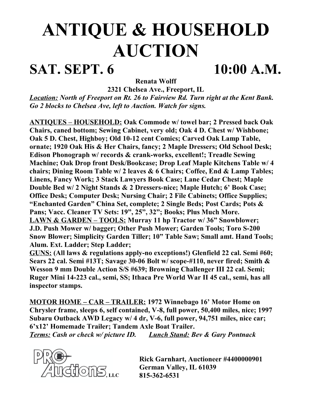 Antique & Household Auction