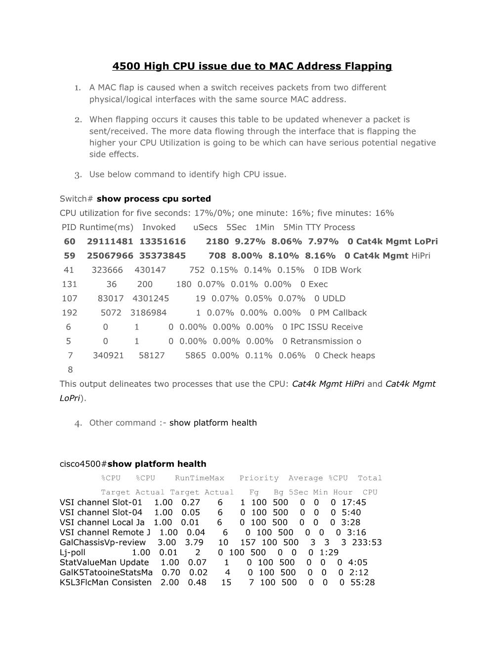 4500 High CPU Issue Due to MAC Address Flapping