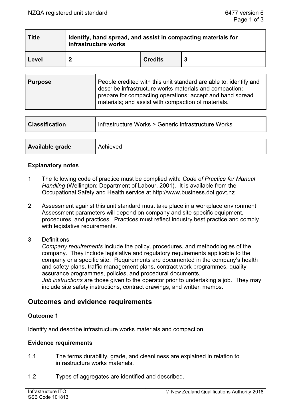 6477 Identify, Hand Spread, and Assist in Compacting Materials for Infrastructure Works