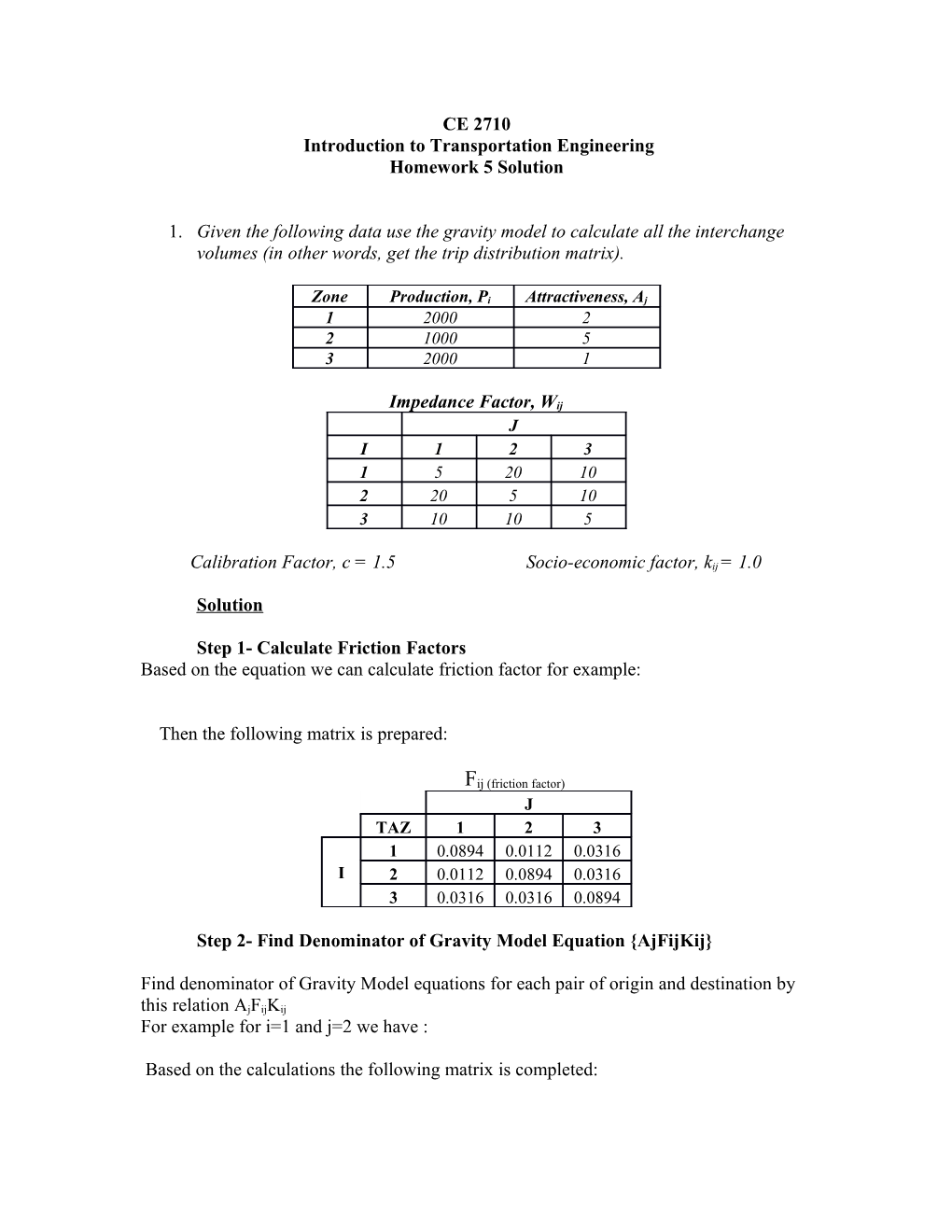 CE 2710 Transportation Engineering