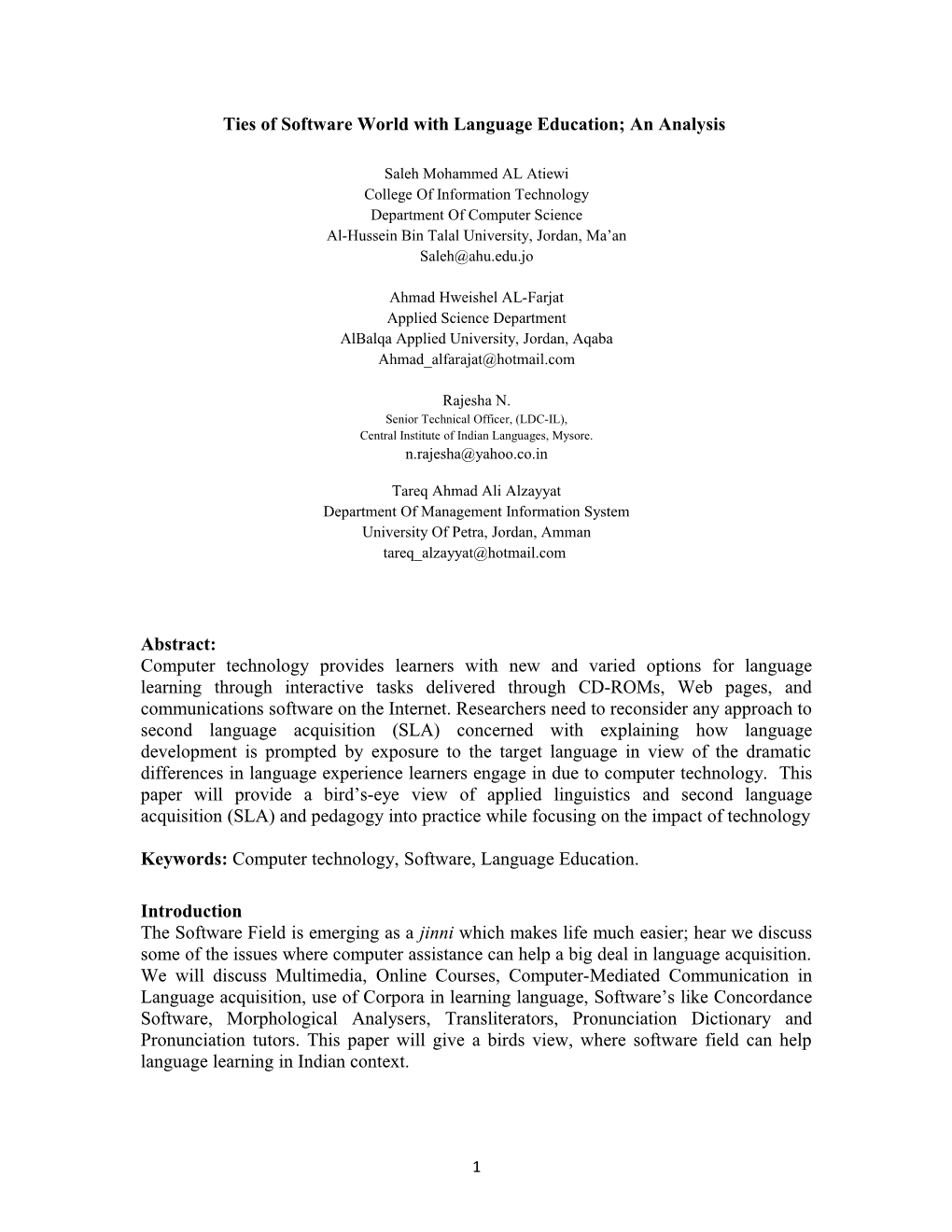 Ties of Software World with Language Education; an Analysis