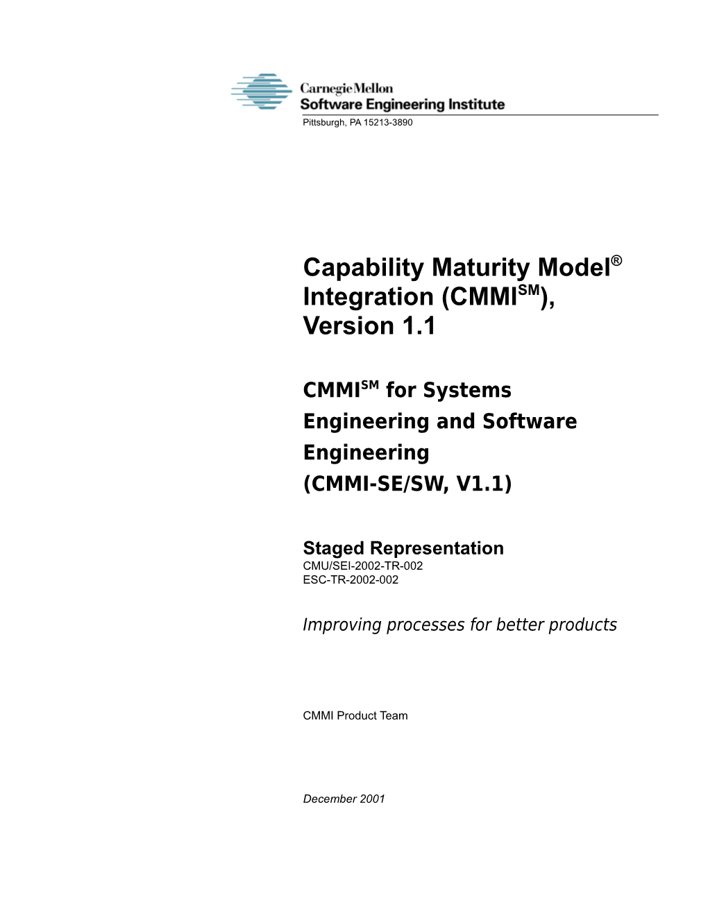 CMMI-SE/SW Staged Representation