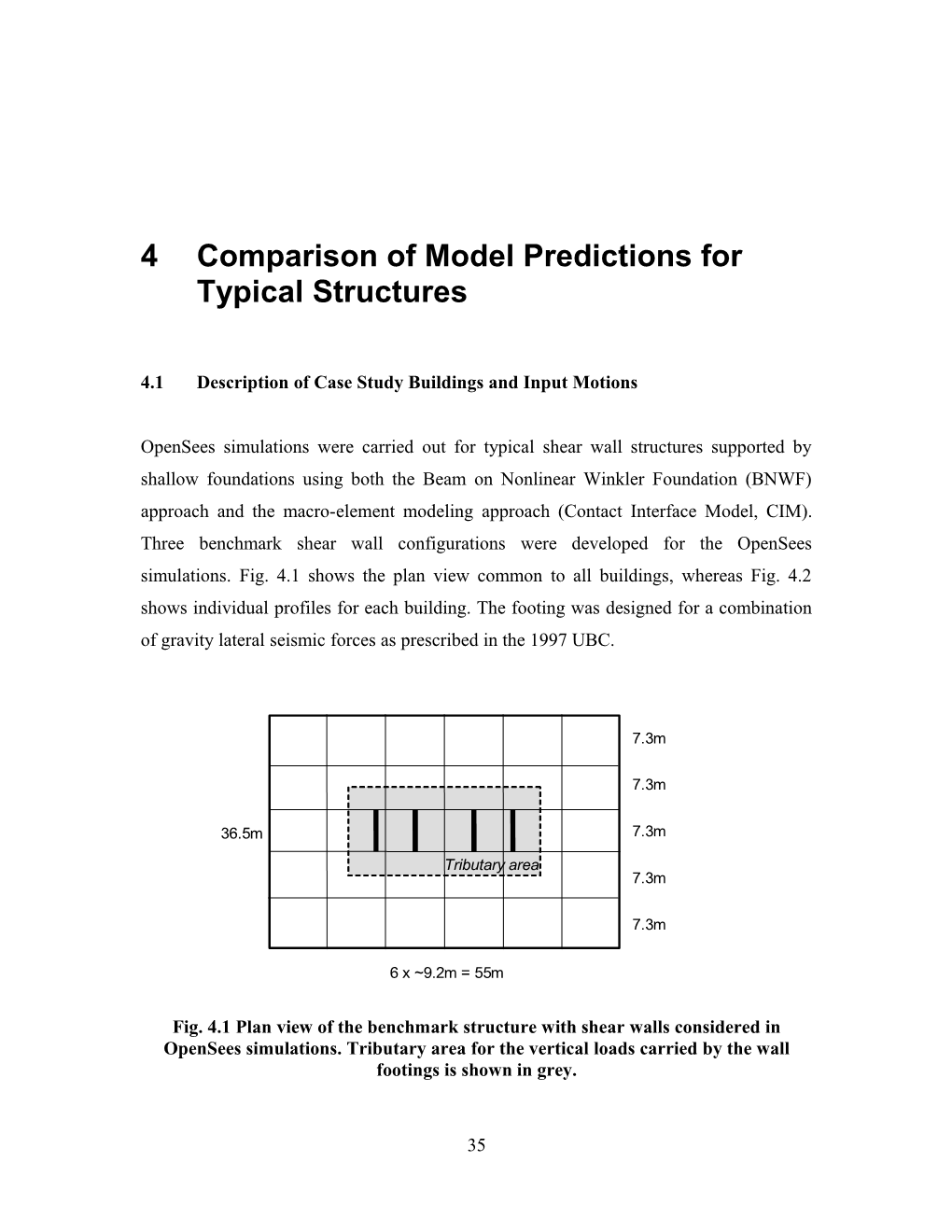 4 Comparison of Model Predictions for Typical Structures