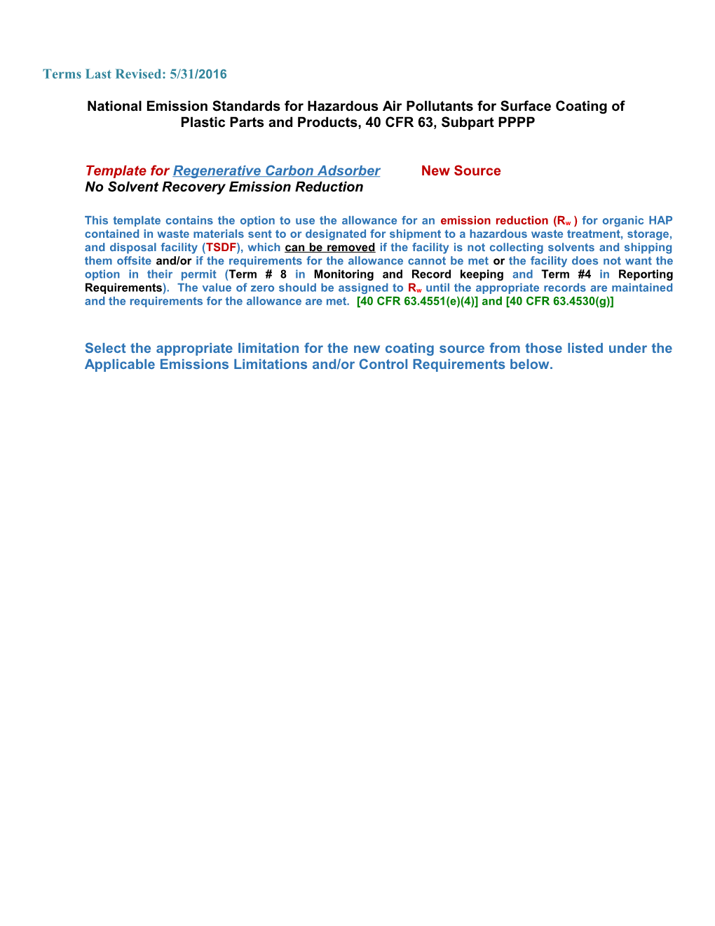 National Emission Standards for Hazardous Air Pollutants for Surface Coating Of