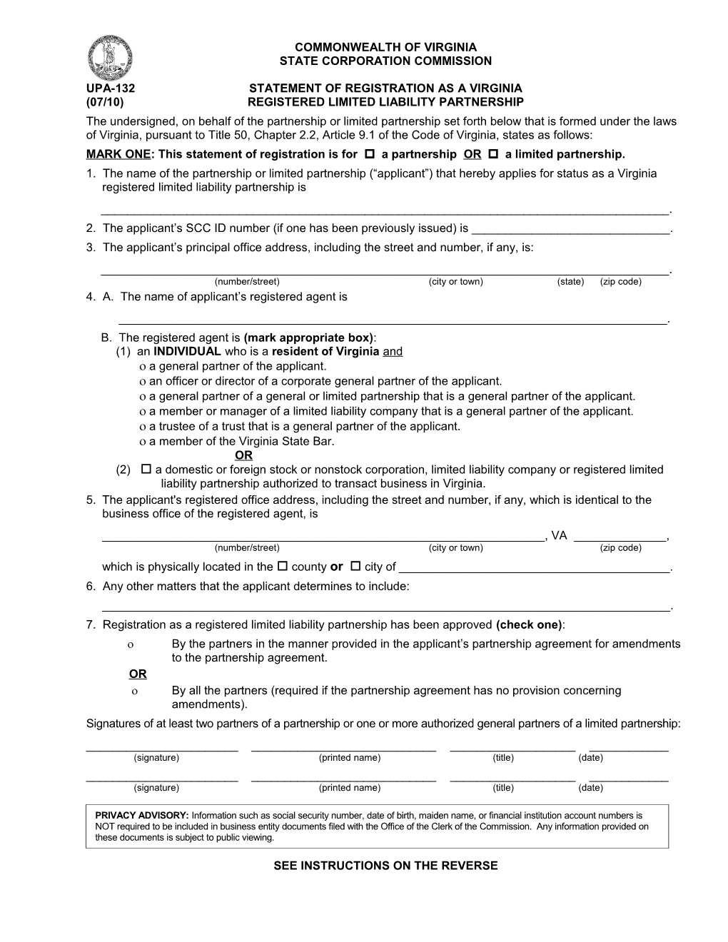 Domestic Llp Application