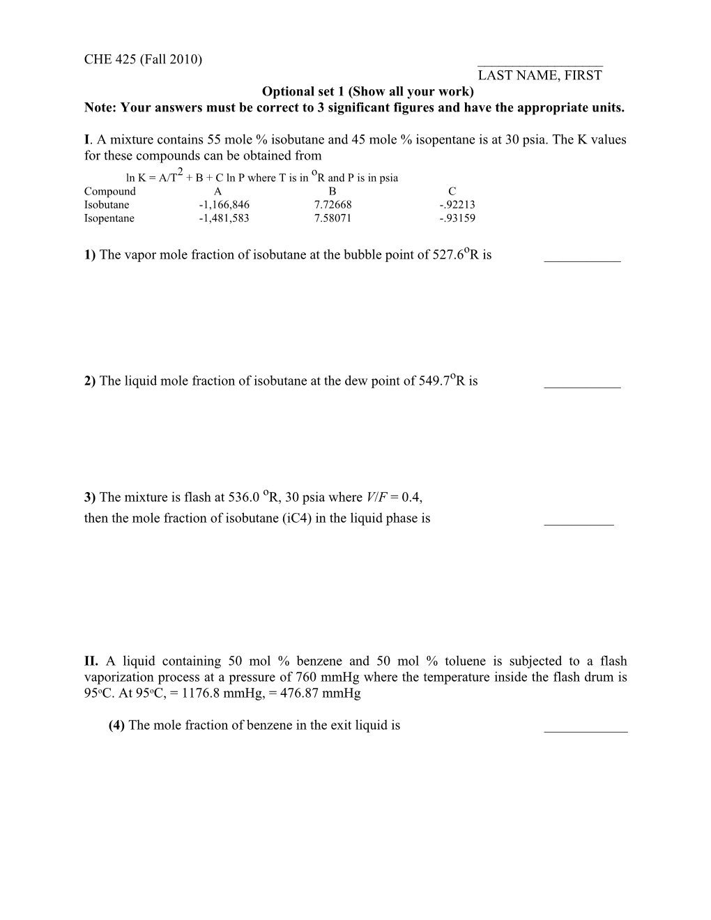 Optional Set 1 (Show All Your Work)