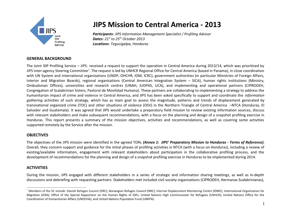 JIPS Proposal from Afghanistan Mission (April-May 2012)