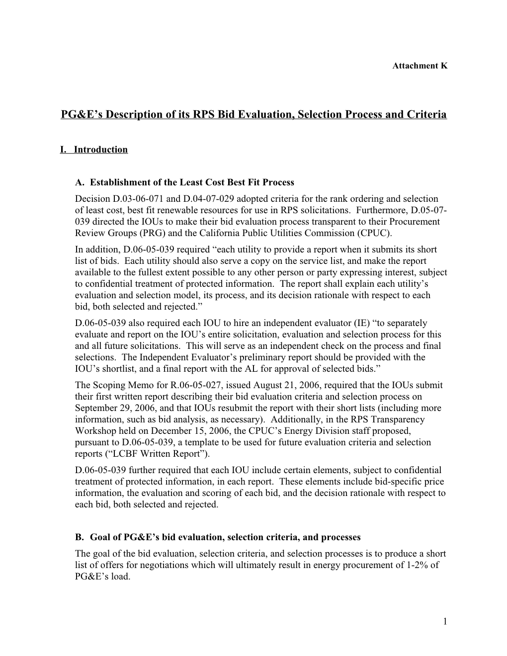 2009 RPS RFO Att K - LCBF Evaluation Criteria