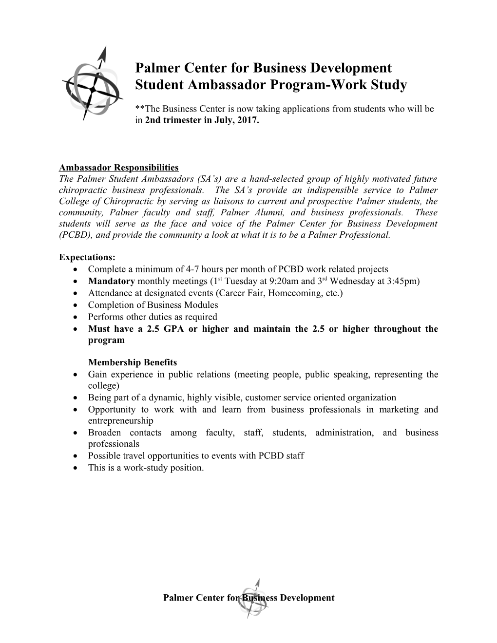 Student Ambassador Application