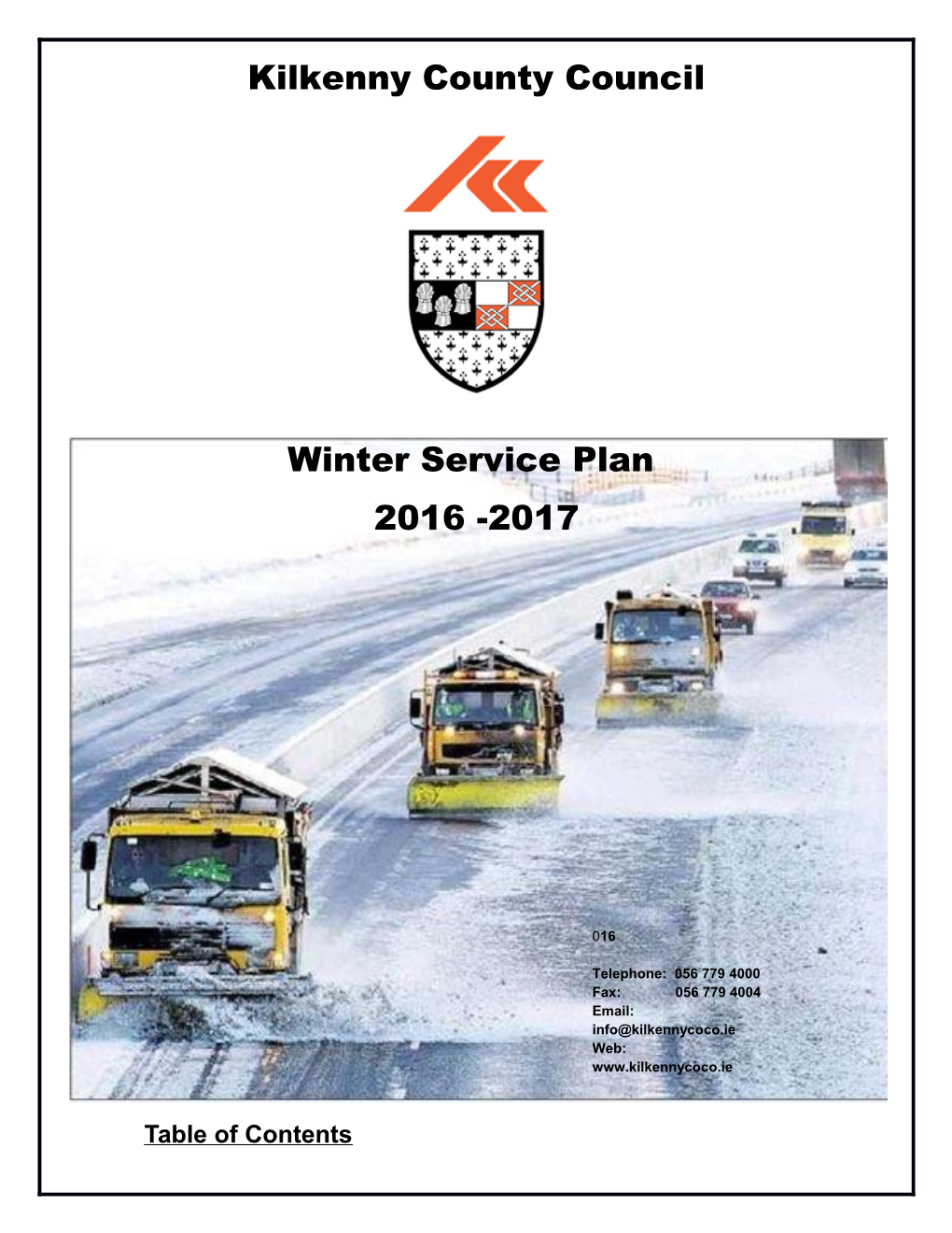 Kilkenny County Council Winter Service Plan 2016/2017