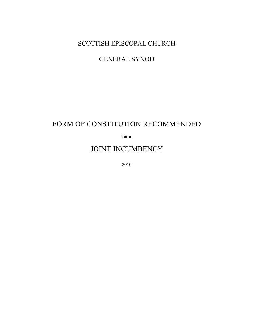 Form of Constitutionrecommended