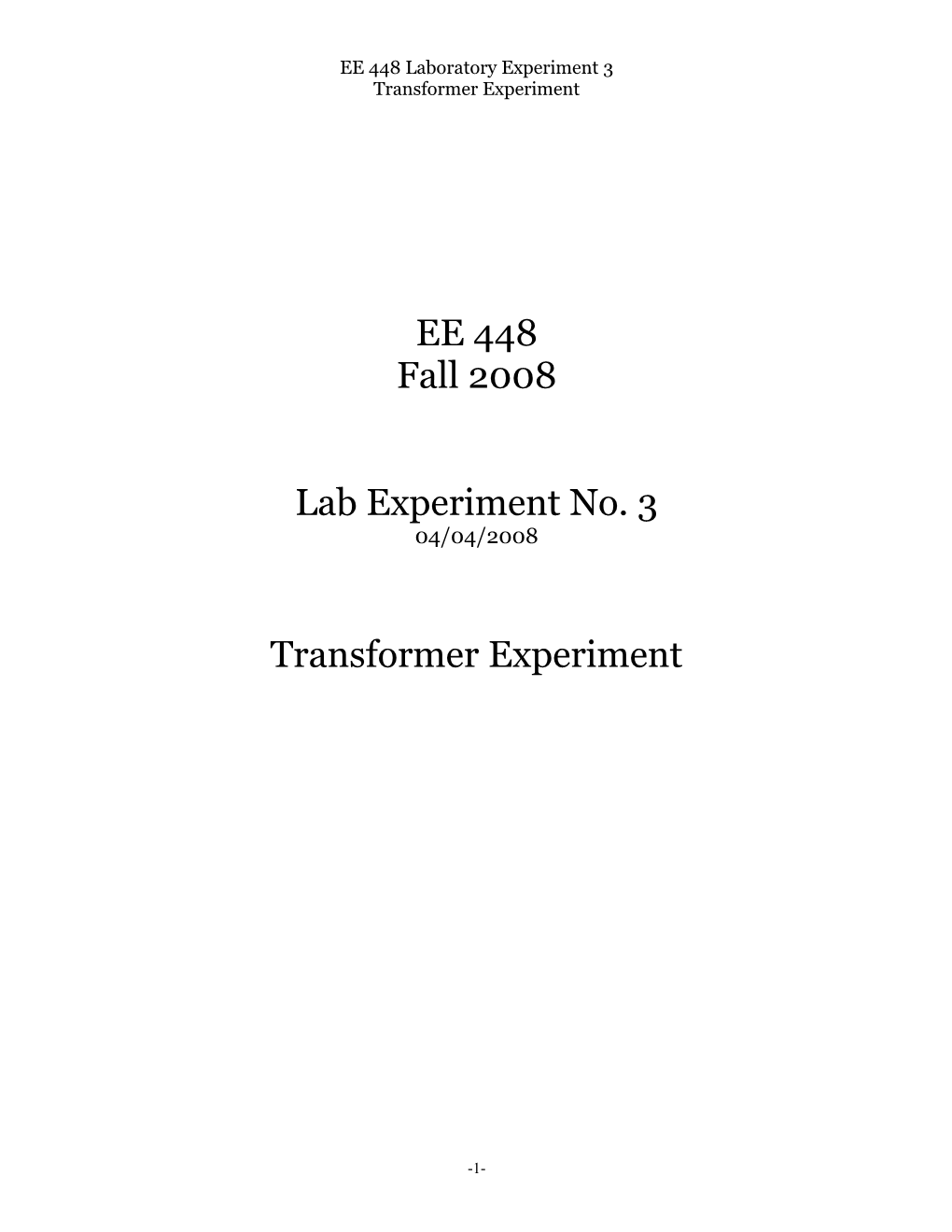 EE 448 Laboratory Experiment 3