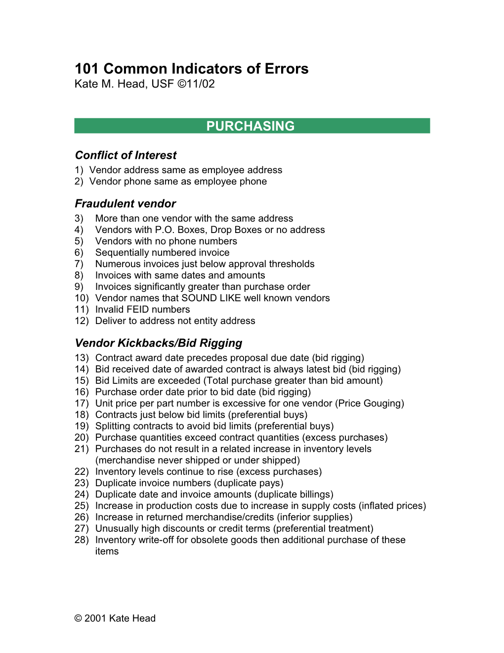 Fraud Tests by Functional Area