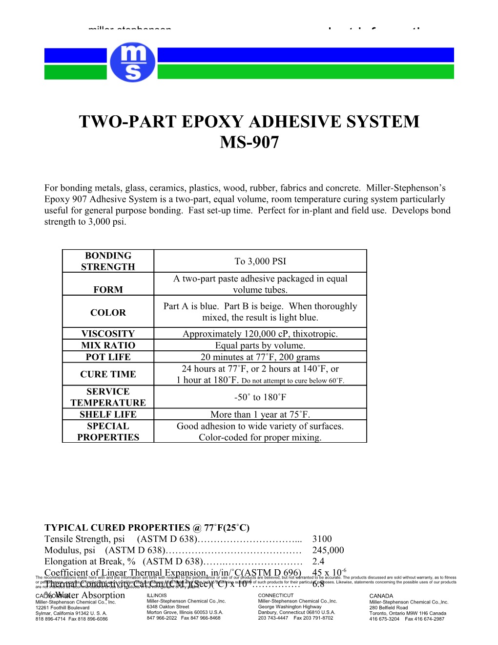 Two-Part Epoxy Adhesive System