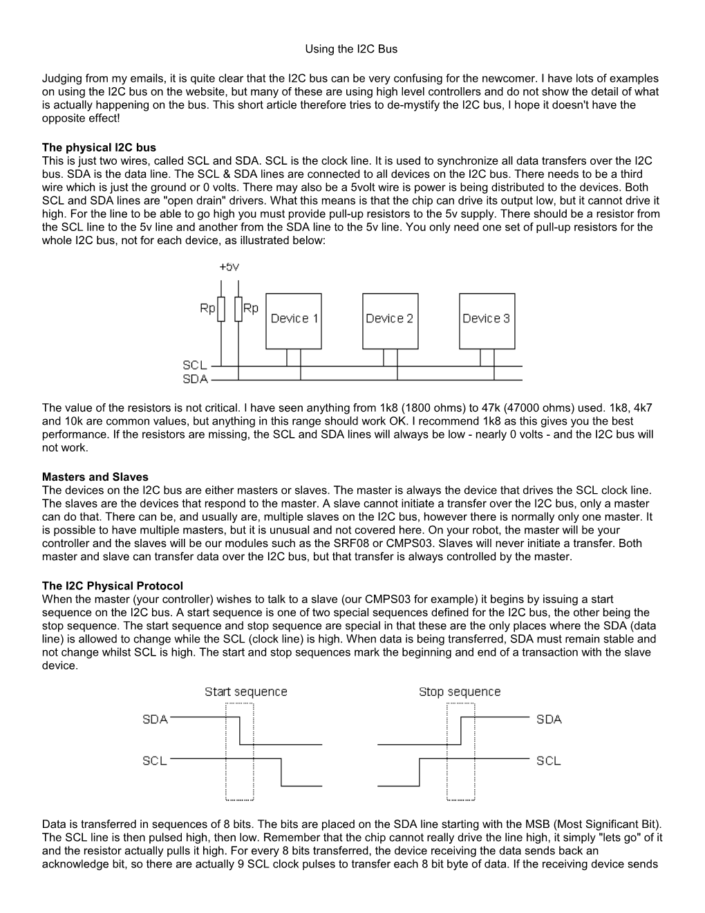 Using the I2C Bus