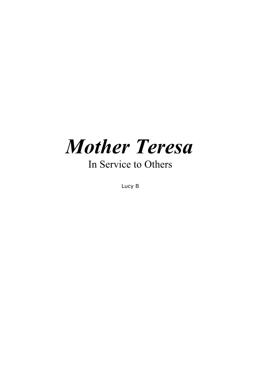 Mother Teresa s1
