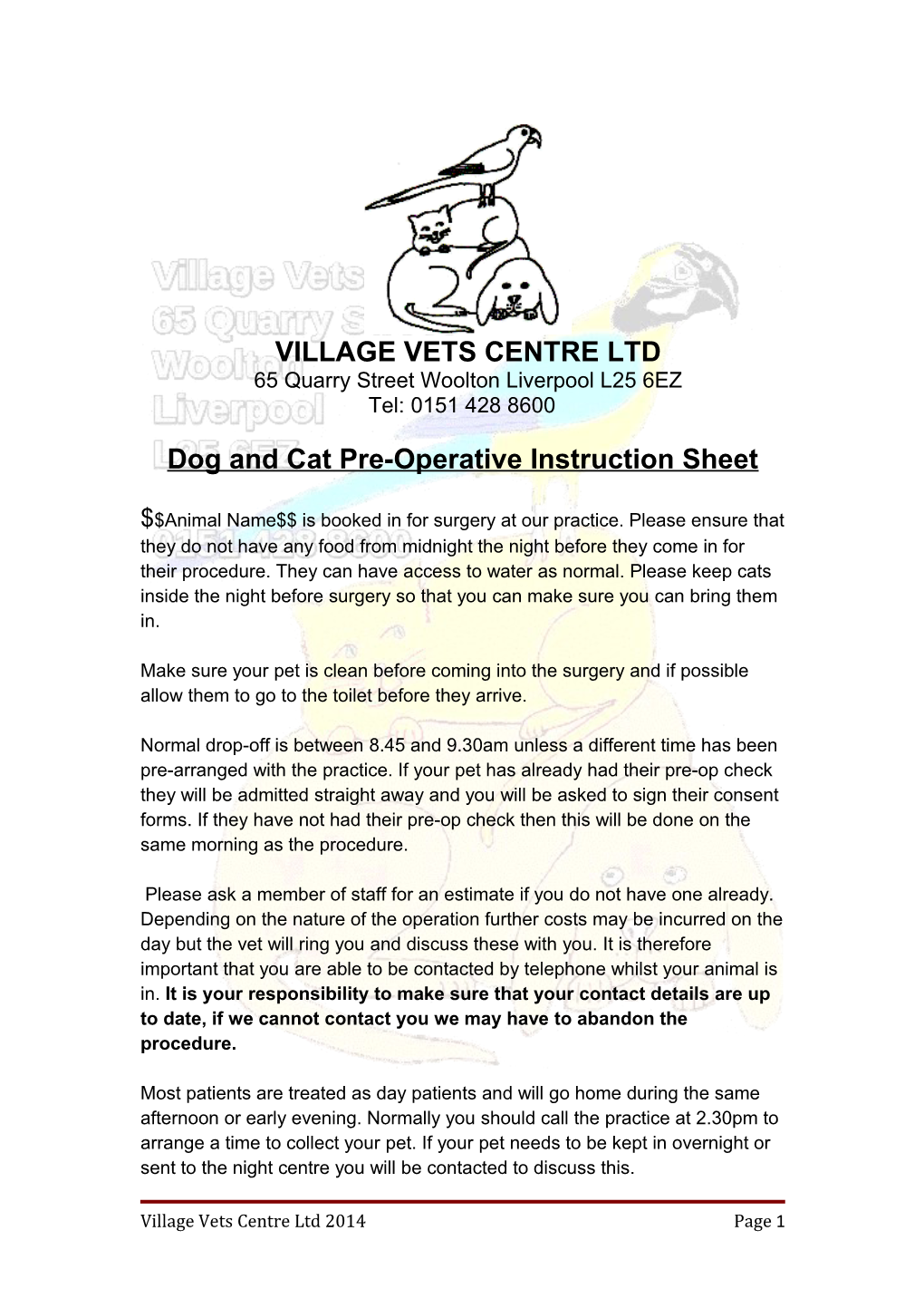 Village Vets Centre Ltd s1