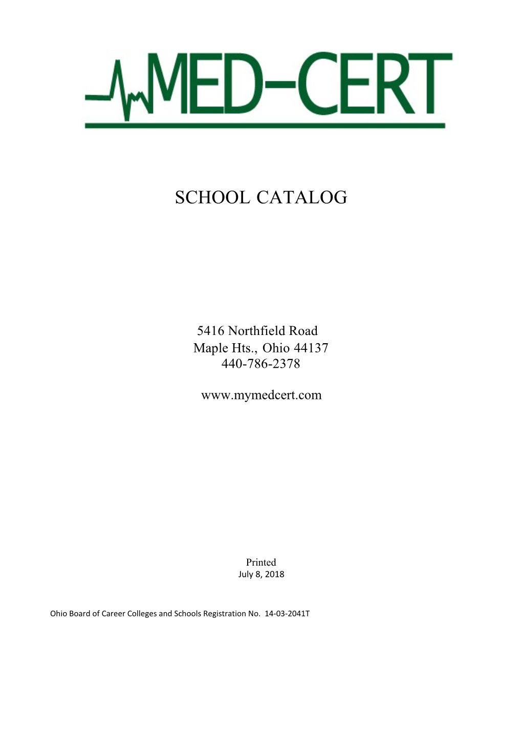 School Catalog Version 12.27.2013