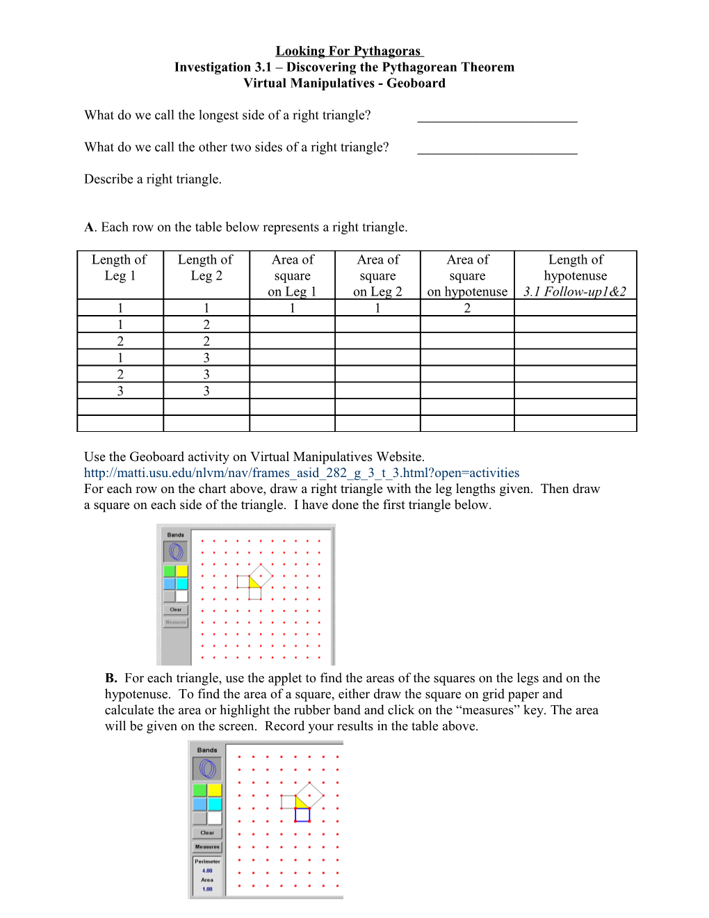 Looking for Pythagoras