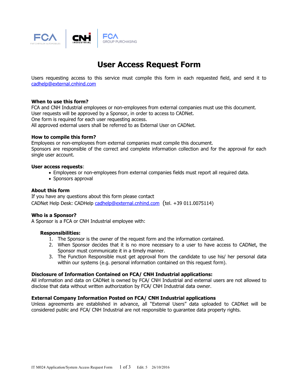 IT-M024-Application-System Access Request Form