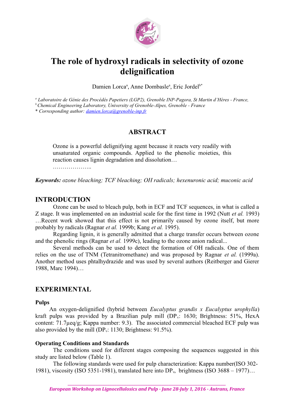 The Role of Hydroxyl Radicals in Selectivity of Ozone Delignification