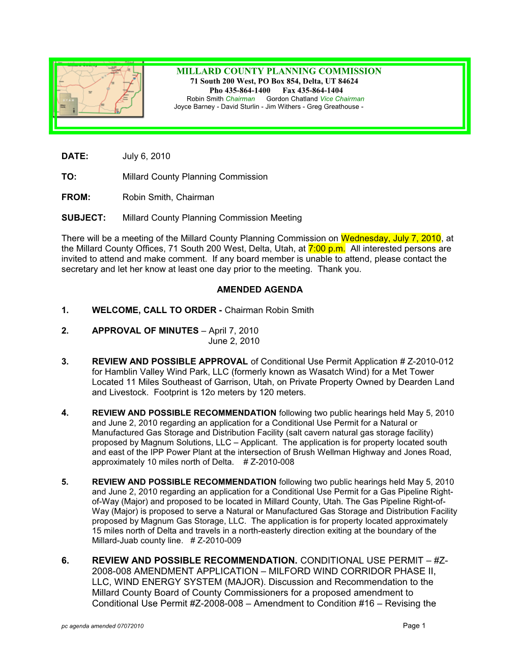 Millard County Planning Commission