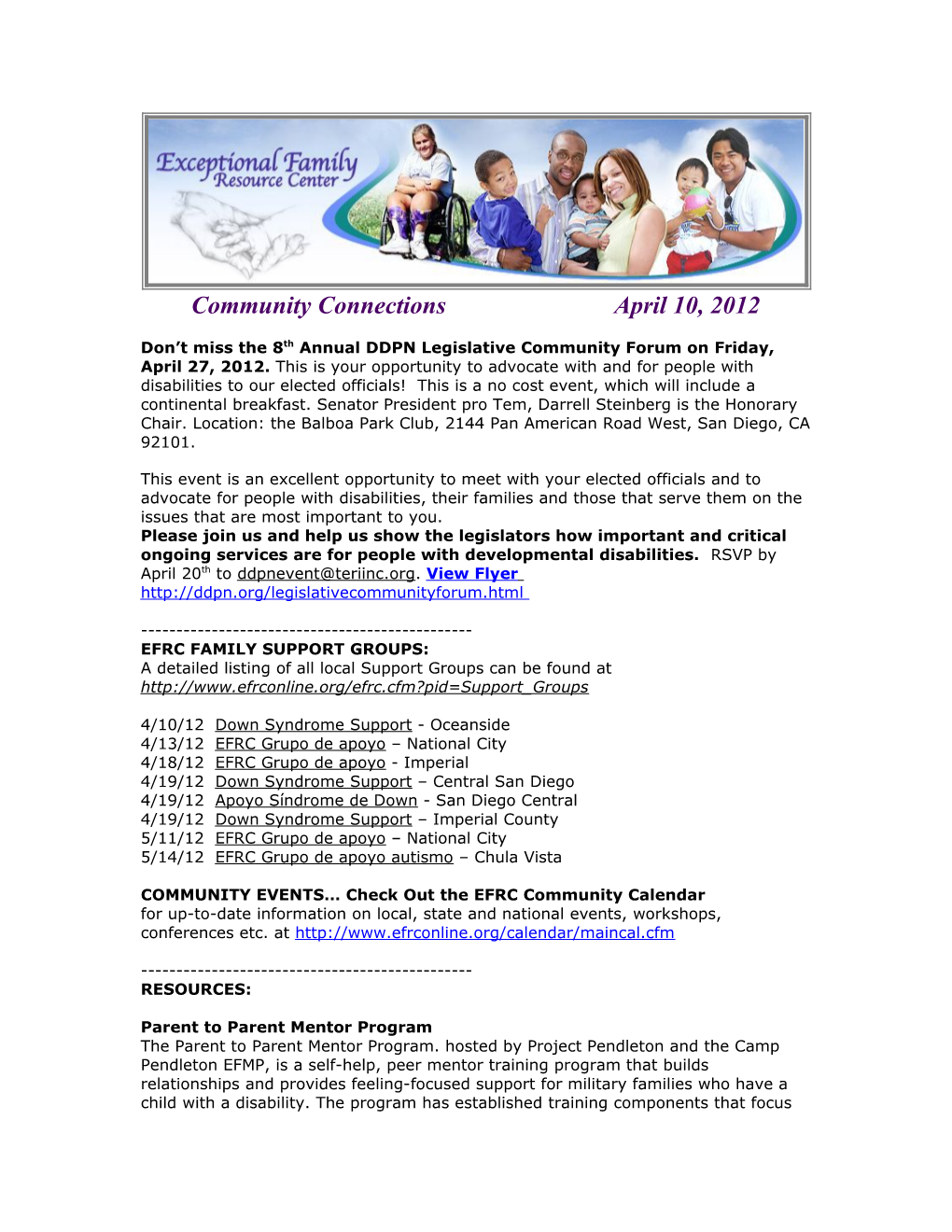 Community Connections April 10, 2012